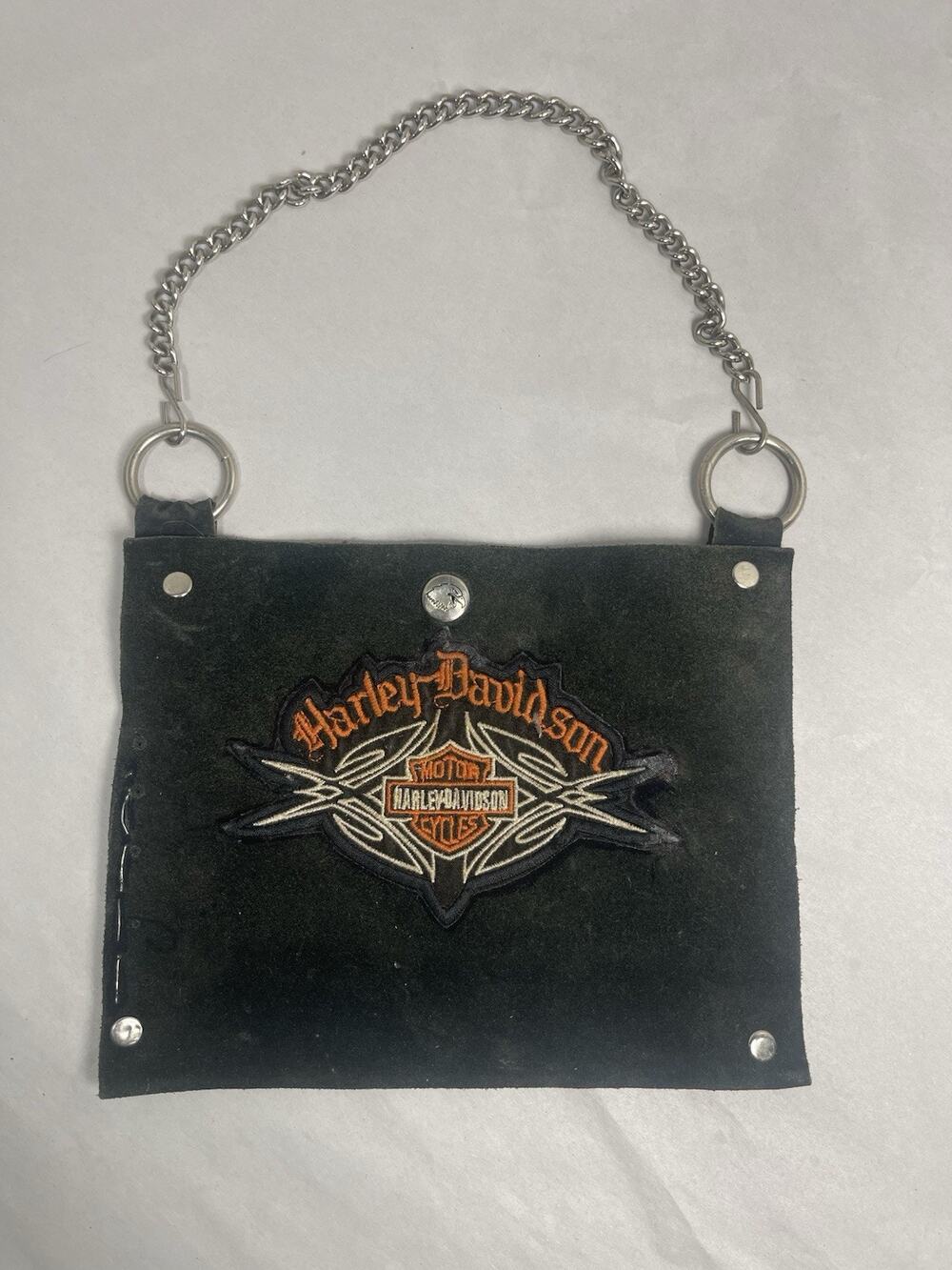 Harley Davidson Small Suede Chain Handle Pouch Purse Bag